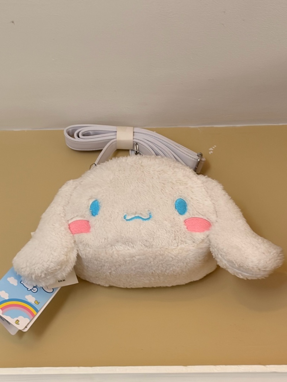 Plush Crossbody Bag - White Shoulder Bag